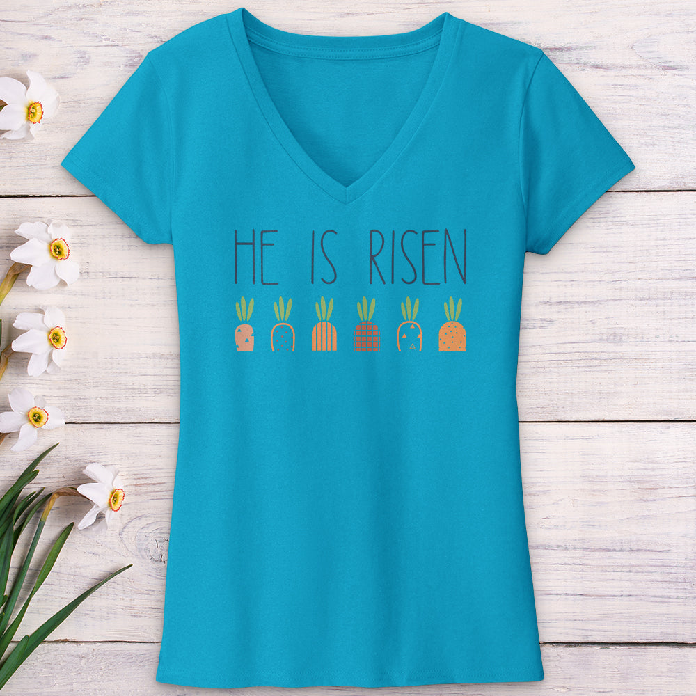 He Is Risen Carrot Patch V-Neck Tee