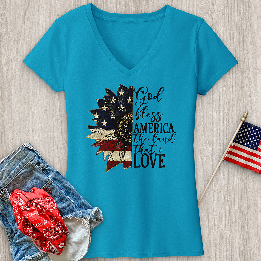 Land That I love Sunflower V-Neck Tee