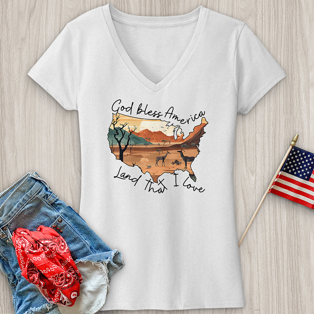 Desert with animal V-Neck Tee