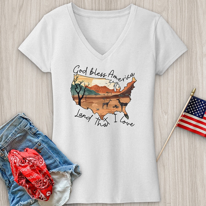 Desert with animal V-Neck Tee