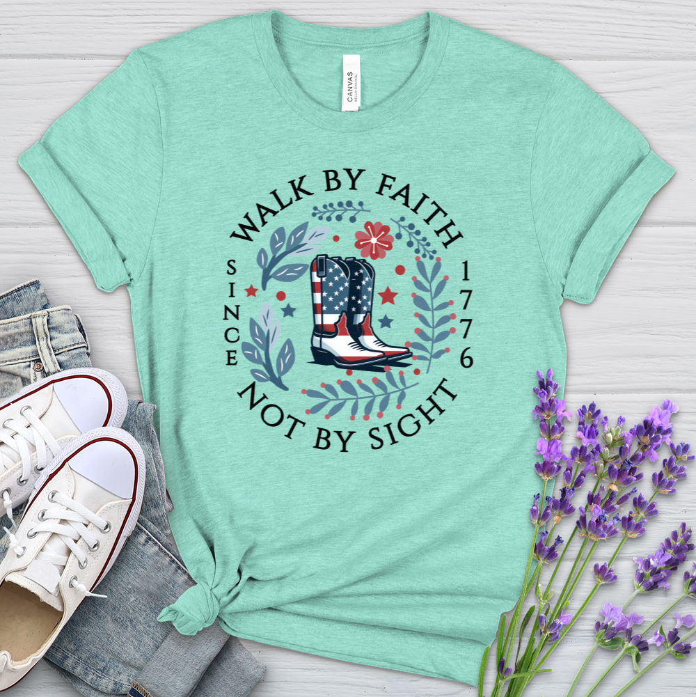 Walk By Faith 1776 Heathered Tee