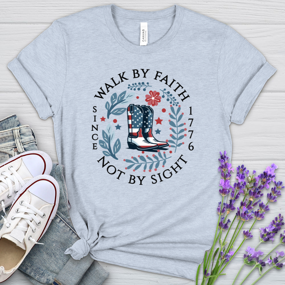 Walk By Faith 1776 Heathered Tee