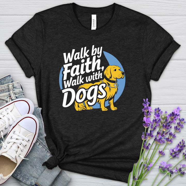 Walk By Faith & Dogs Heathered Tee