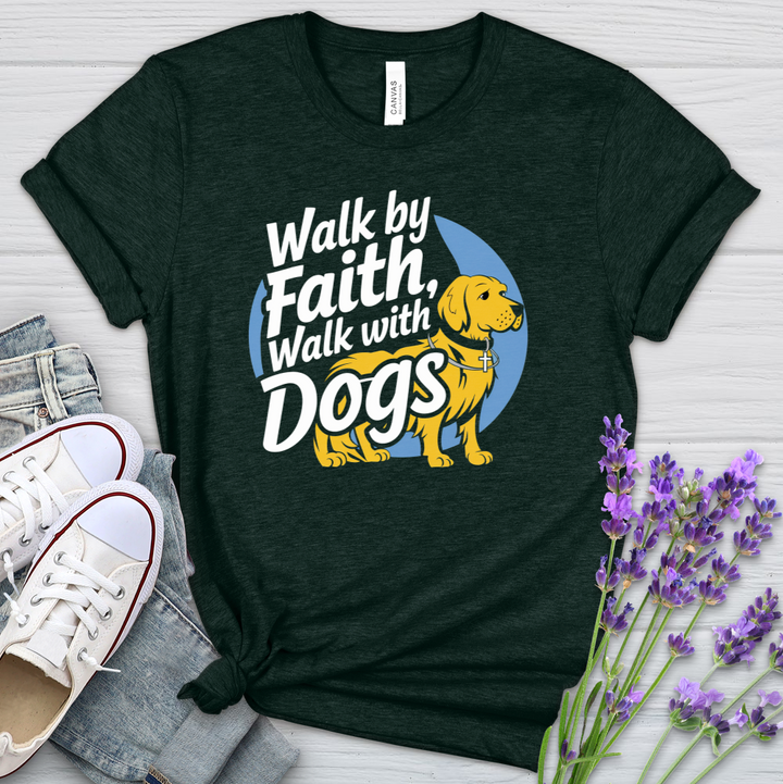 Walk By Faith & Dogs Heathered Tee