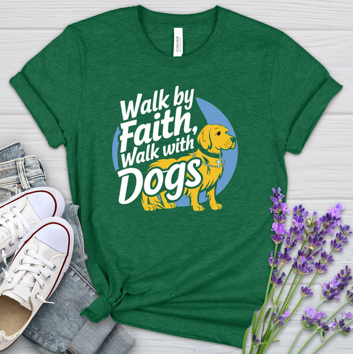 Walk By Faith & Dogs Heathered Tee