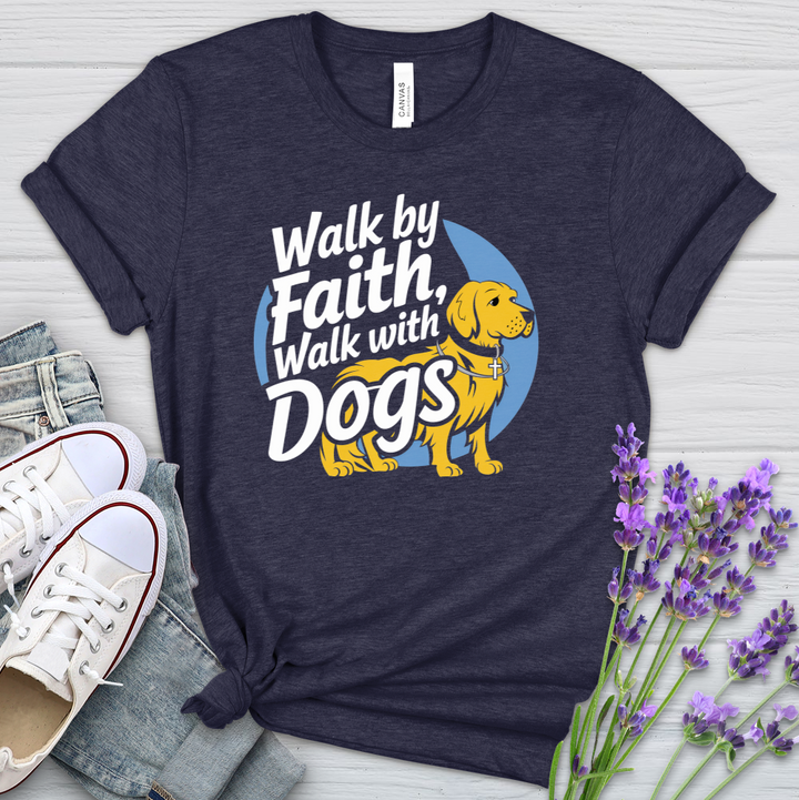 Walk By Faith & Dogs Heathered Tee