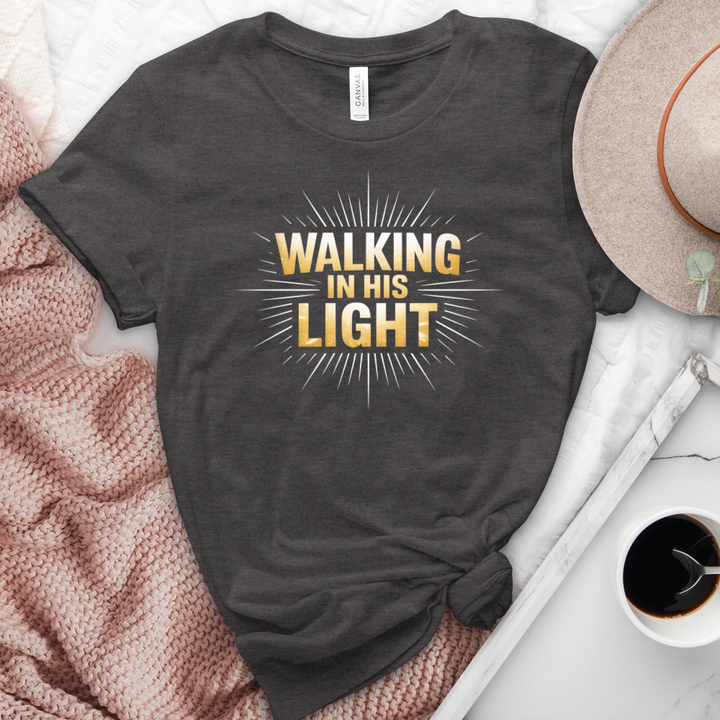 Walking In His Light Heathered Tee