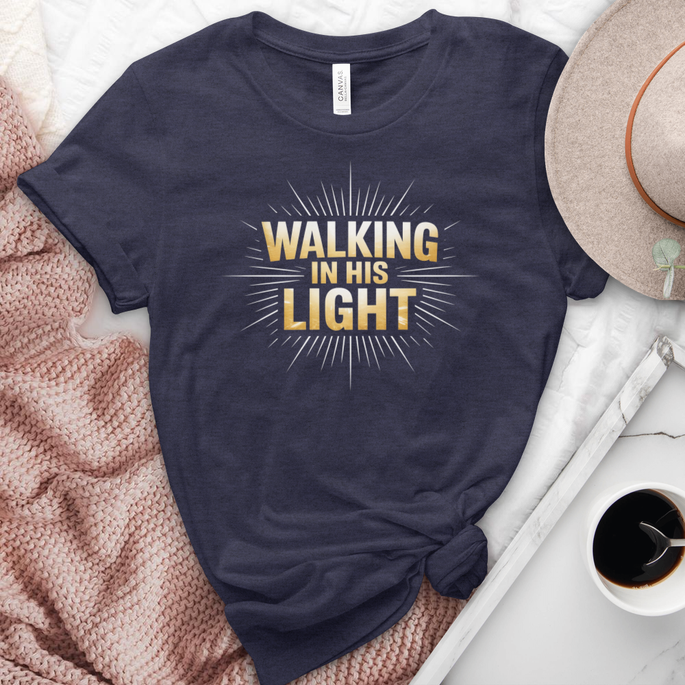 Walking In His Light Heathered Tee