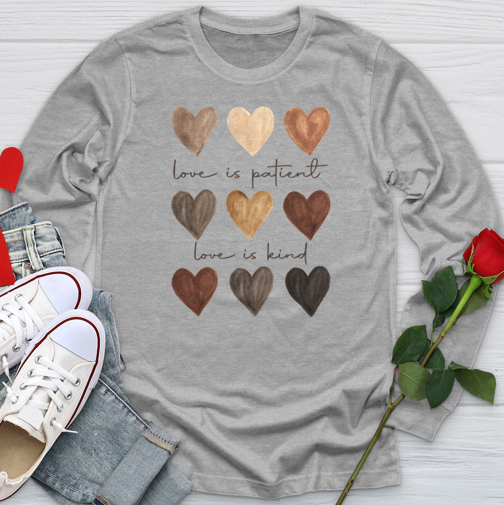 Watercolor Hearts Long Sleeve Tee