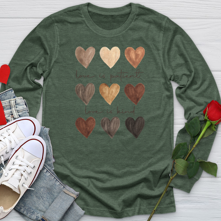 Watercolor Hearts Long Sleeve Tee