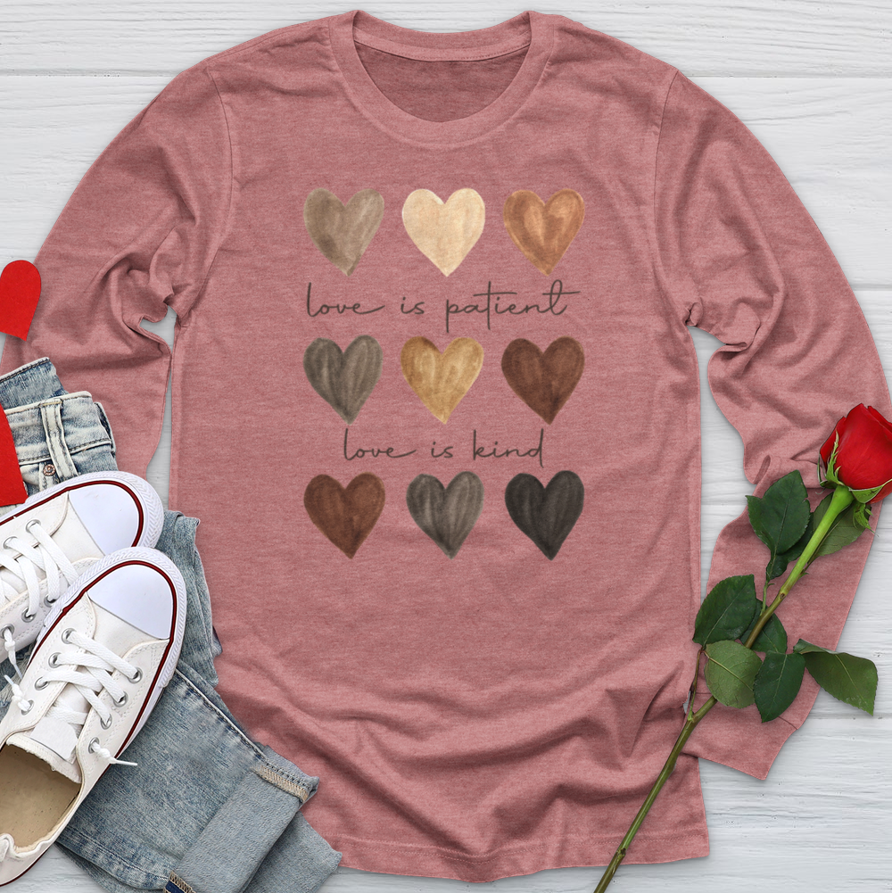 Watercolor Hearts Long Sleeve Tee