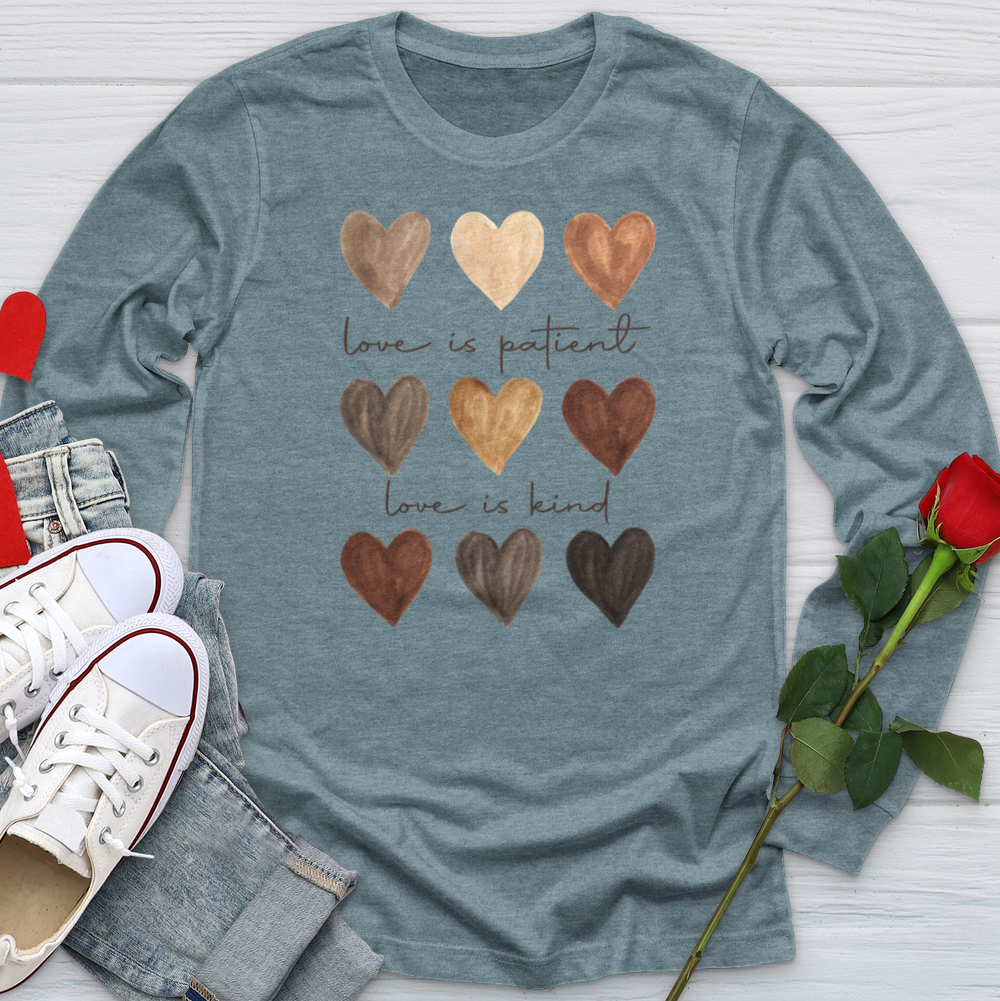 Watercolor Hearts Long Sleeve Tee