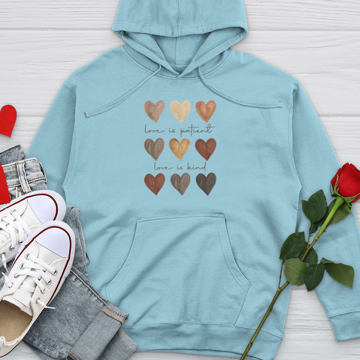 Watercolor Hearts Midweight Hooded Sweatshirt