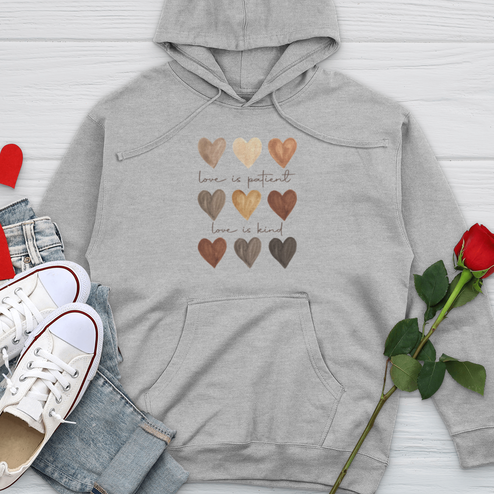 Watercolor Hearts Midweight Hooded Sweatshirt