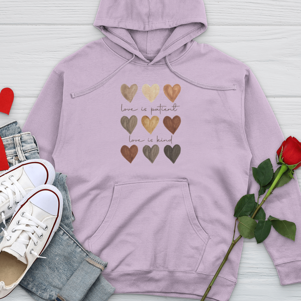 Watercolor Hearts Midweight Hooded Sweatshirt