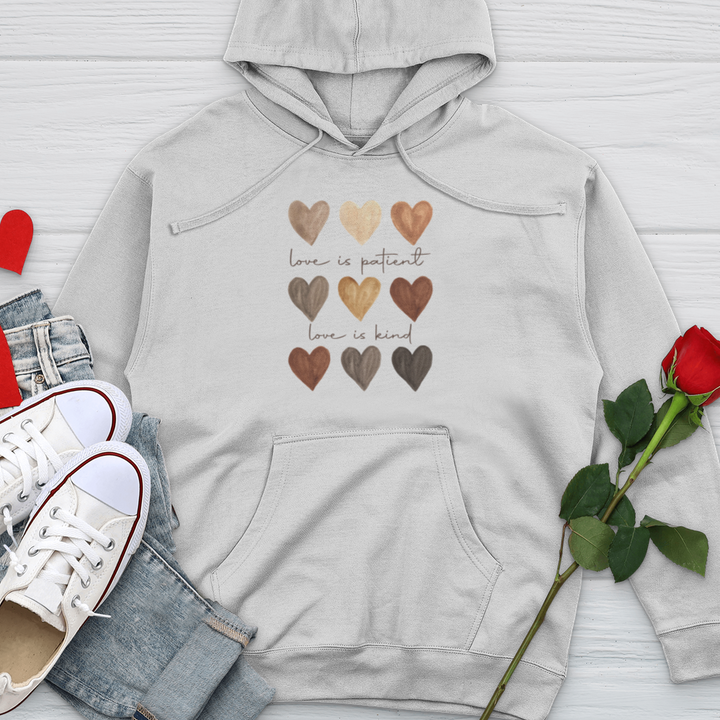 Watercolor Hearts Midweight Hooded Sweatshirt