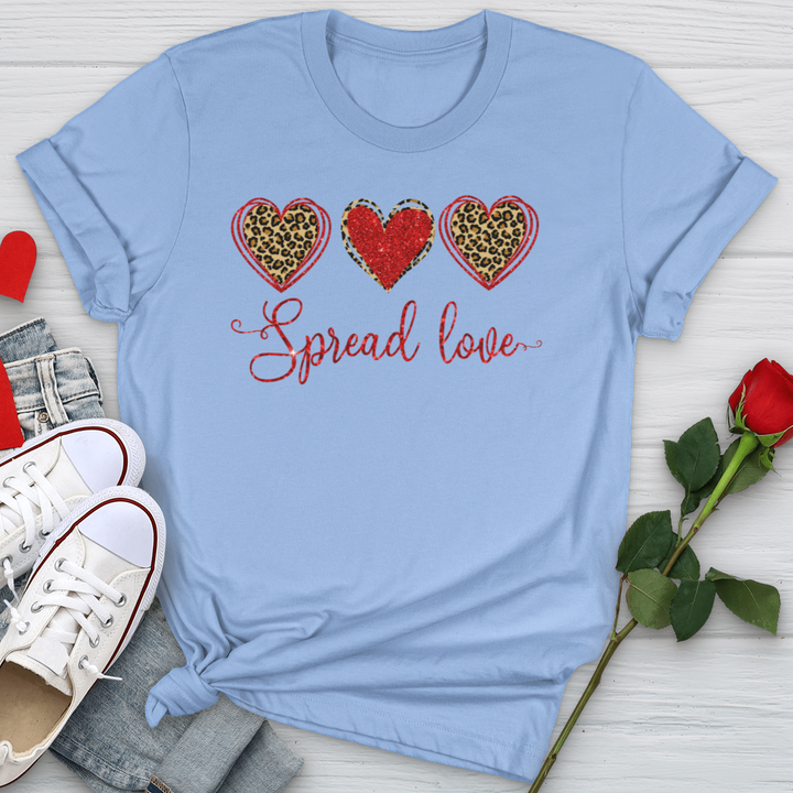 Spread Love Glitter Hearts  Softstyle Tee