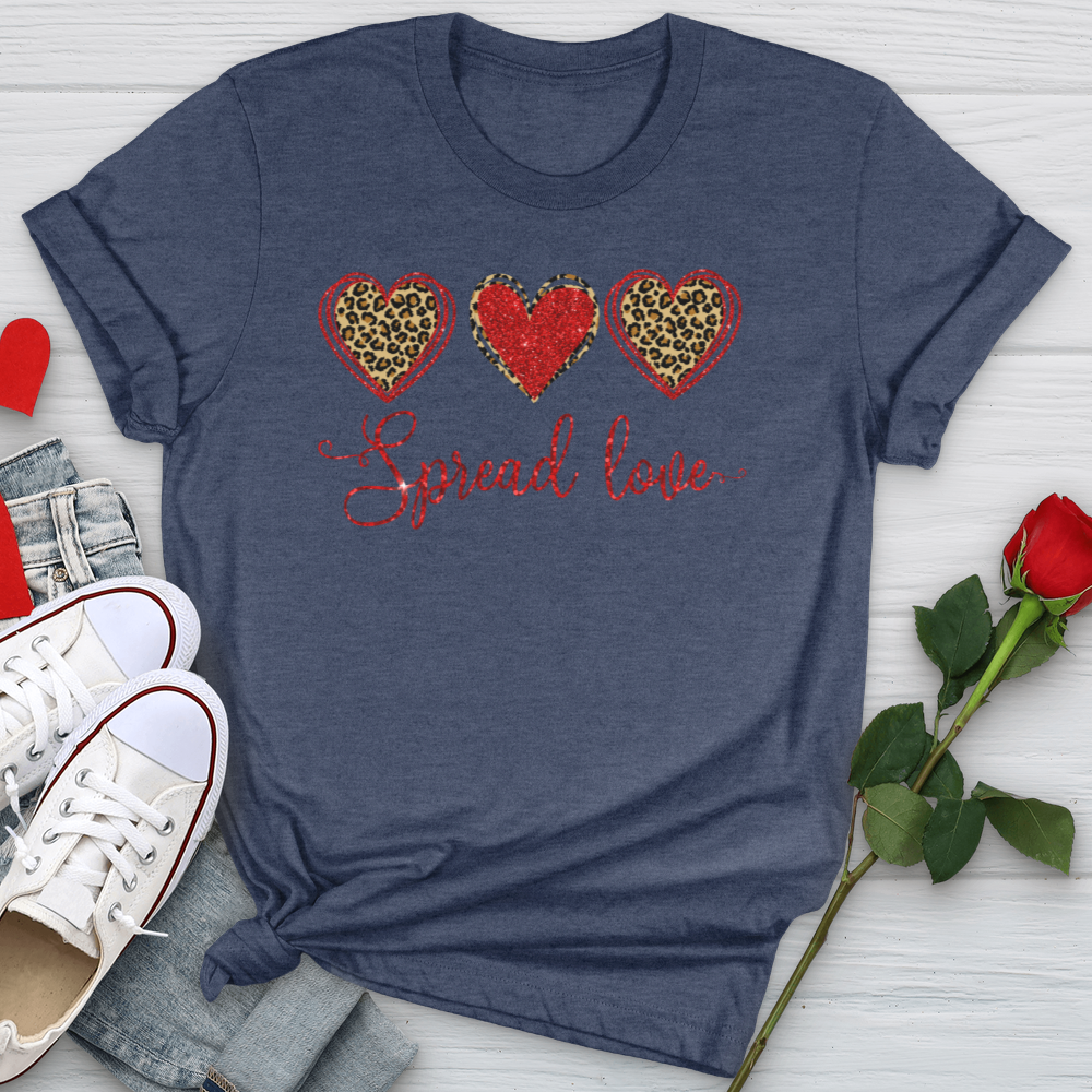 Spread Love Glitter Hearts  Softstyle Tee