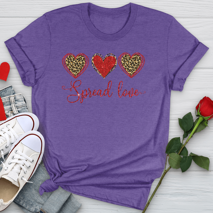 Spread Love Glitter Hearts  Softstyle Tee