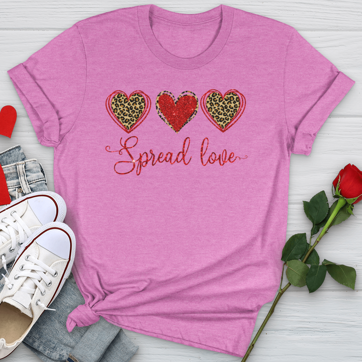 Spread Love Glitter Hearts  Softstyle Tee