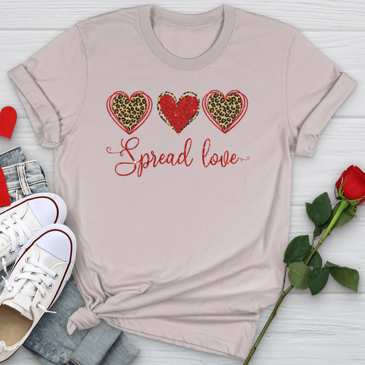 Spread Love Glitter Hearts  Softstyle Tee