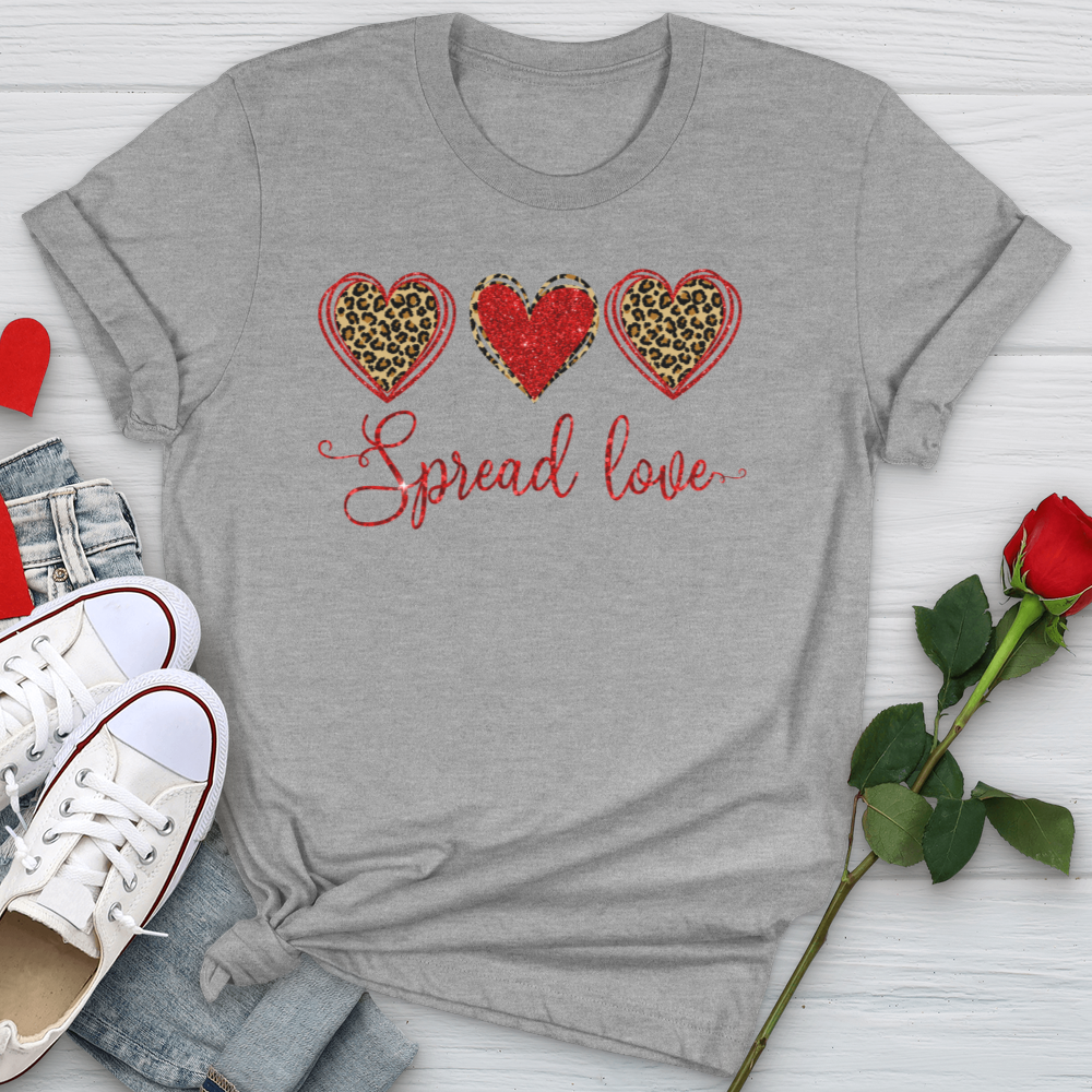 Spread Love Glitter Hearts  Softstyle Tee