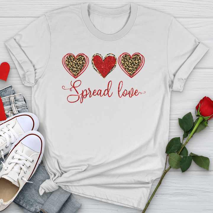 Spread Love Glitter Hearts  Softstyle Tee