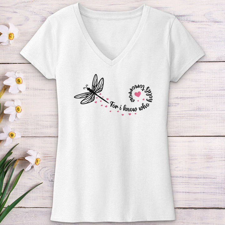 For I Know Dragonfly V-Neck Tee