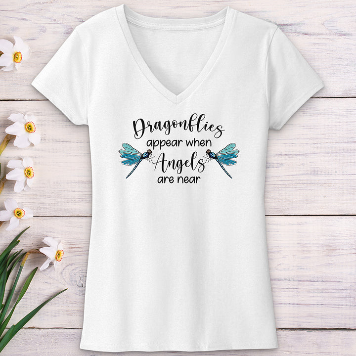 Dragonflies Appear V-Neck Tee