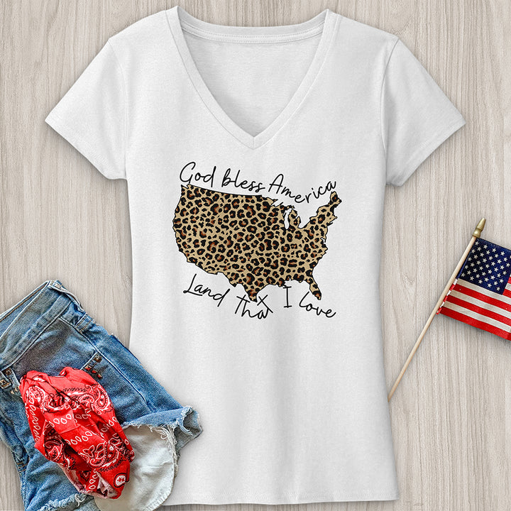 Leopard Print V-Neck Tee