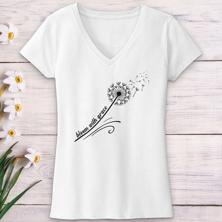 Bloom with Grace V-Neck Tee