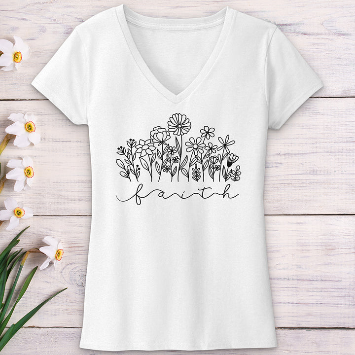 Faith Garden V-Neck Tee