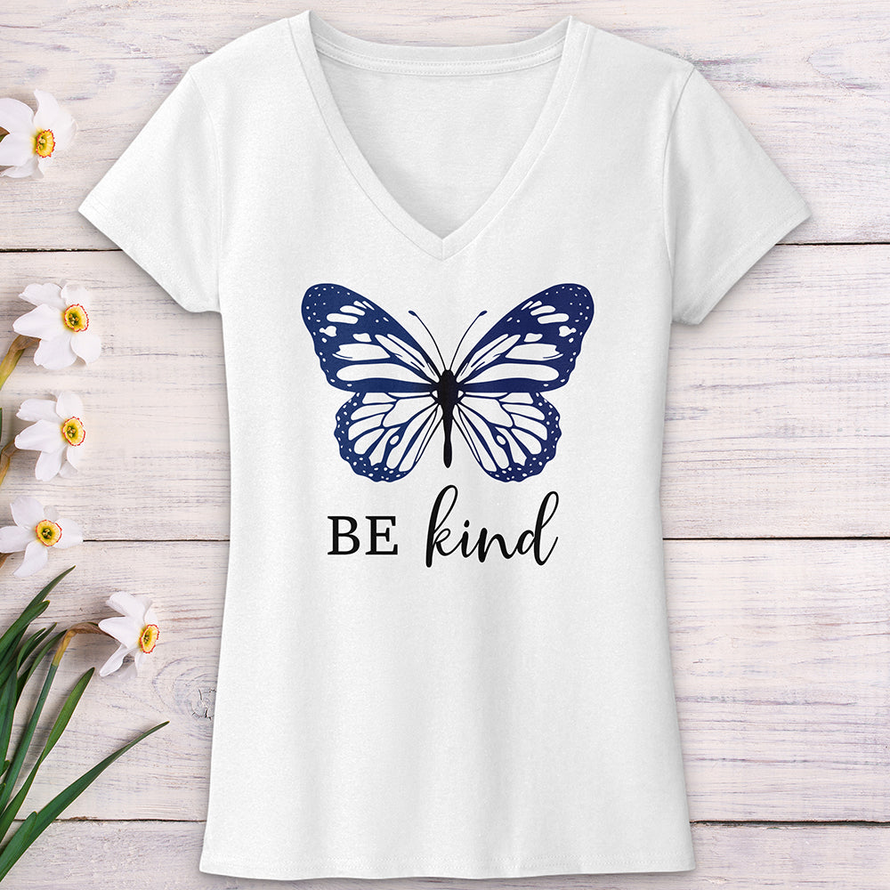 Be Kind Butterfly V-Neck Tee