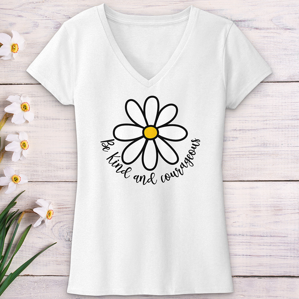 Be Kind and Corageous V-Neck Tee