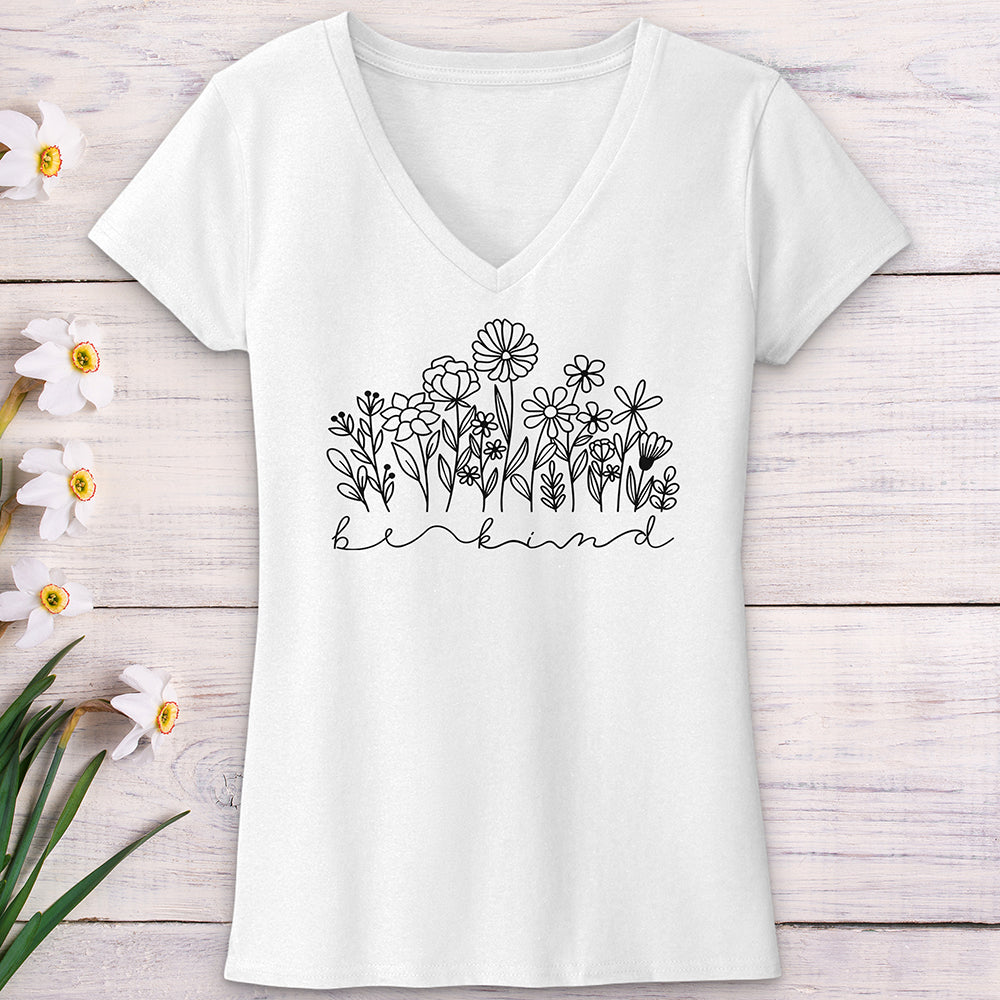 Be Kind Garden Black V-Neck Tee