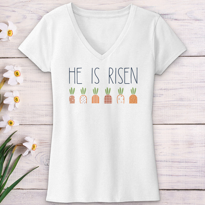 He Is Risen Carrot Patch V-Neck Tee