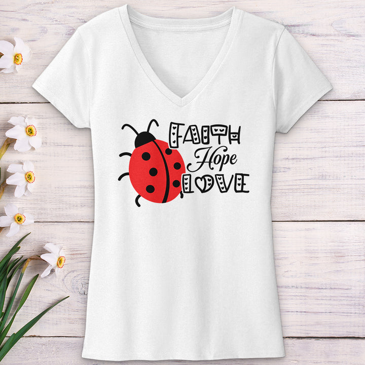 Faith Hope Love Lady V-Neck Tee