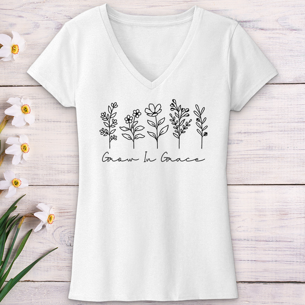 Grow In Grace V-Neck Tee