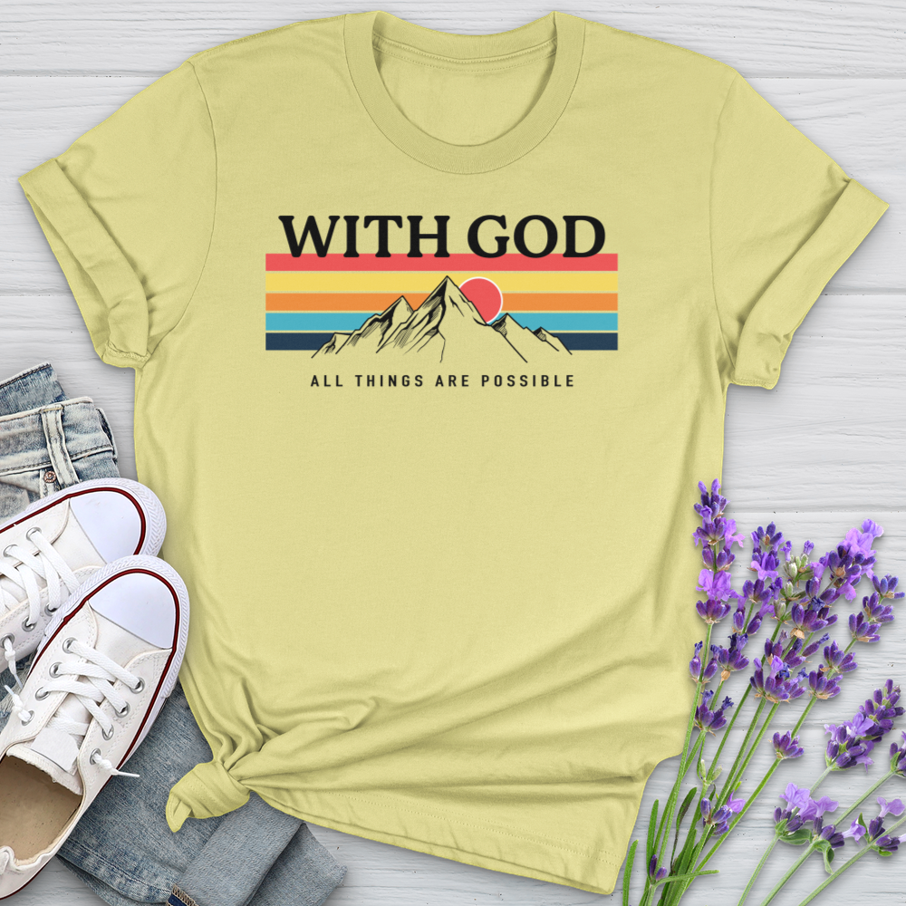 With God Mountains Softstyle Tee