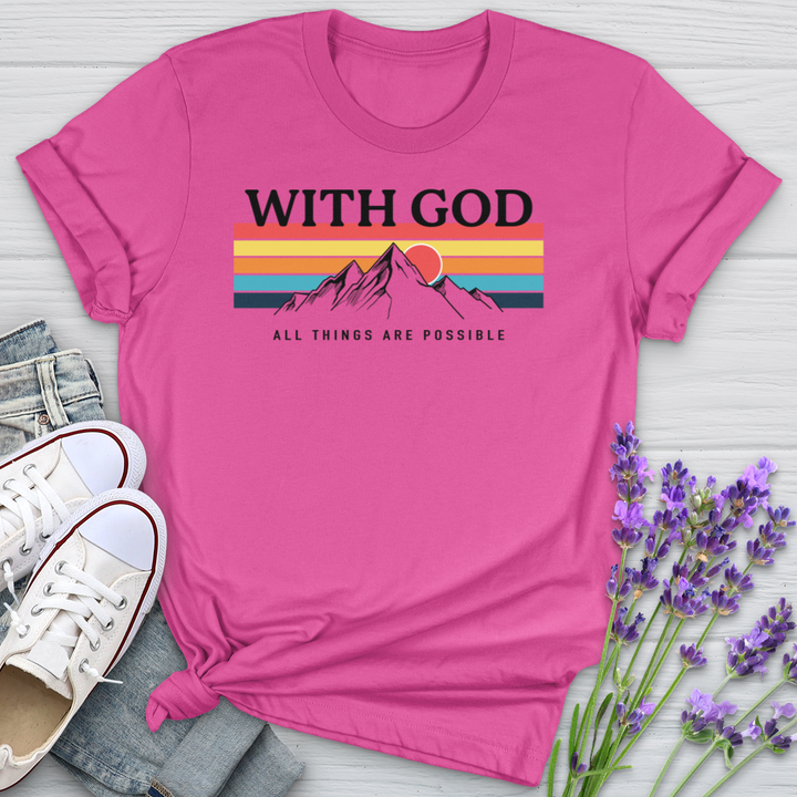 With God Mountains Softstyle Tee