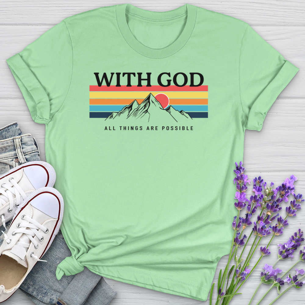 With God Mountains Softstyle Tee