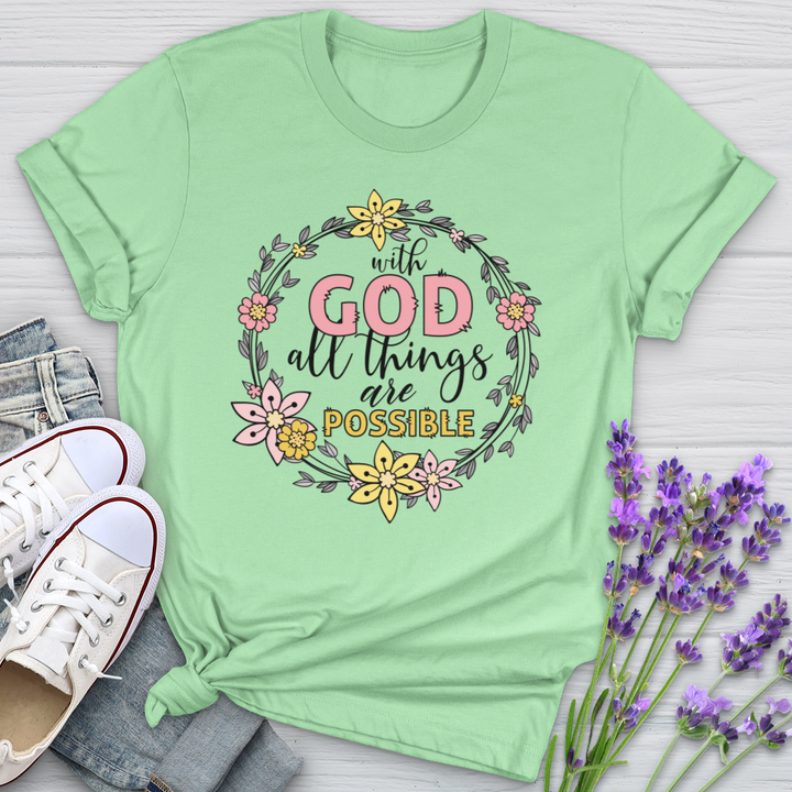 With God Wreath Softstyle Tee