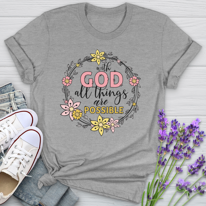 With God Wreath Softstyle Tee