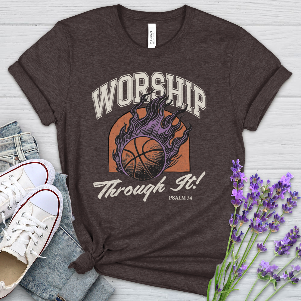 Worship Through It Basketball Heathered Tee