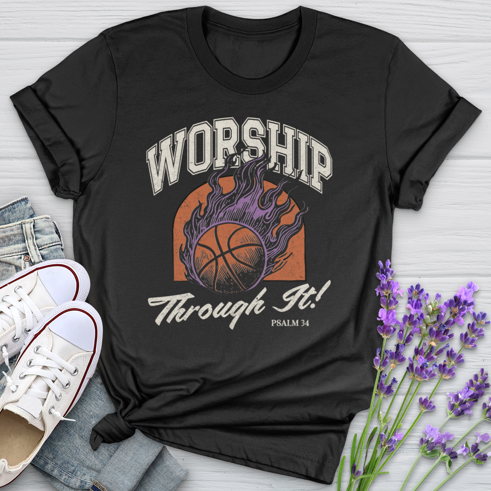 Worship Through It Basketball Softstyle Tee