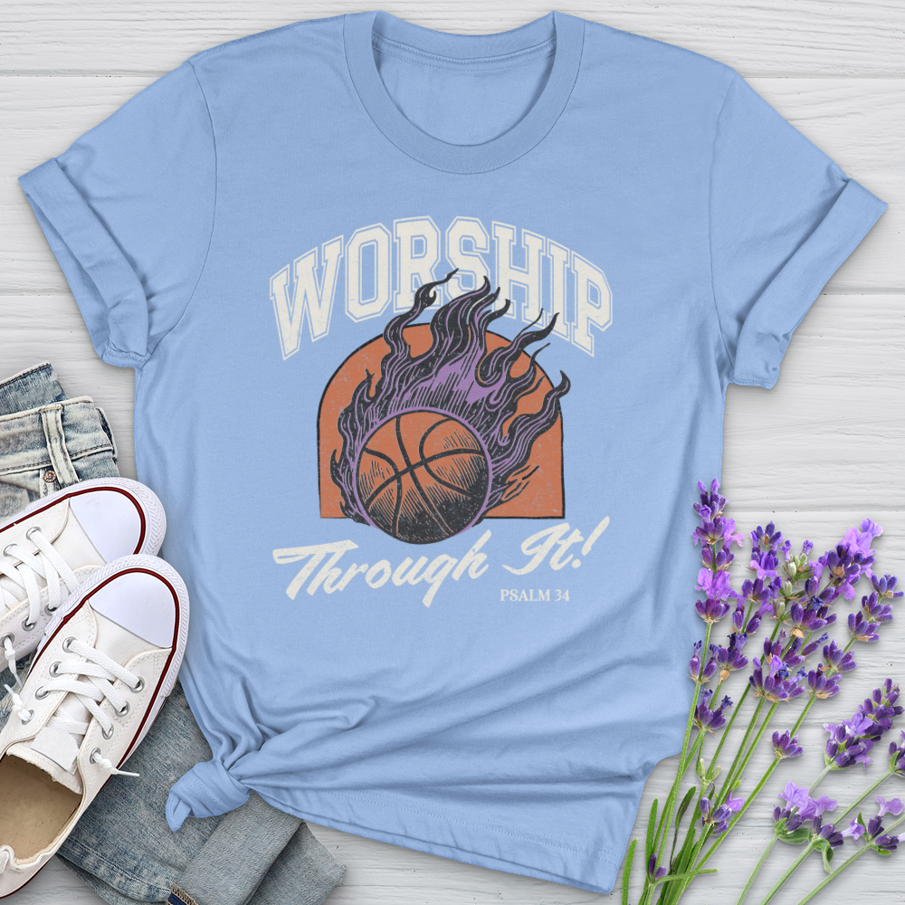 Worship Through It Basketball Softstyle Tee