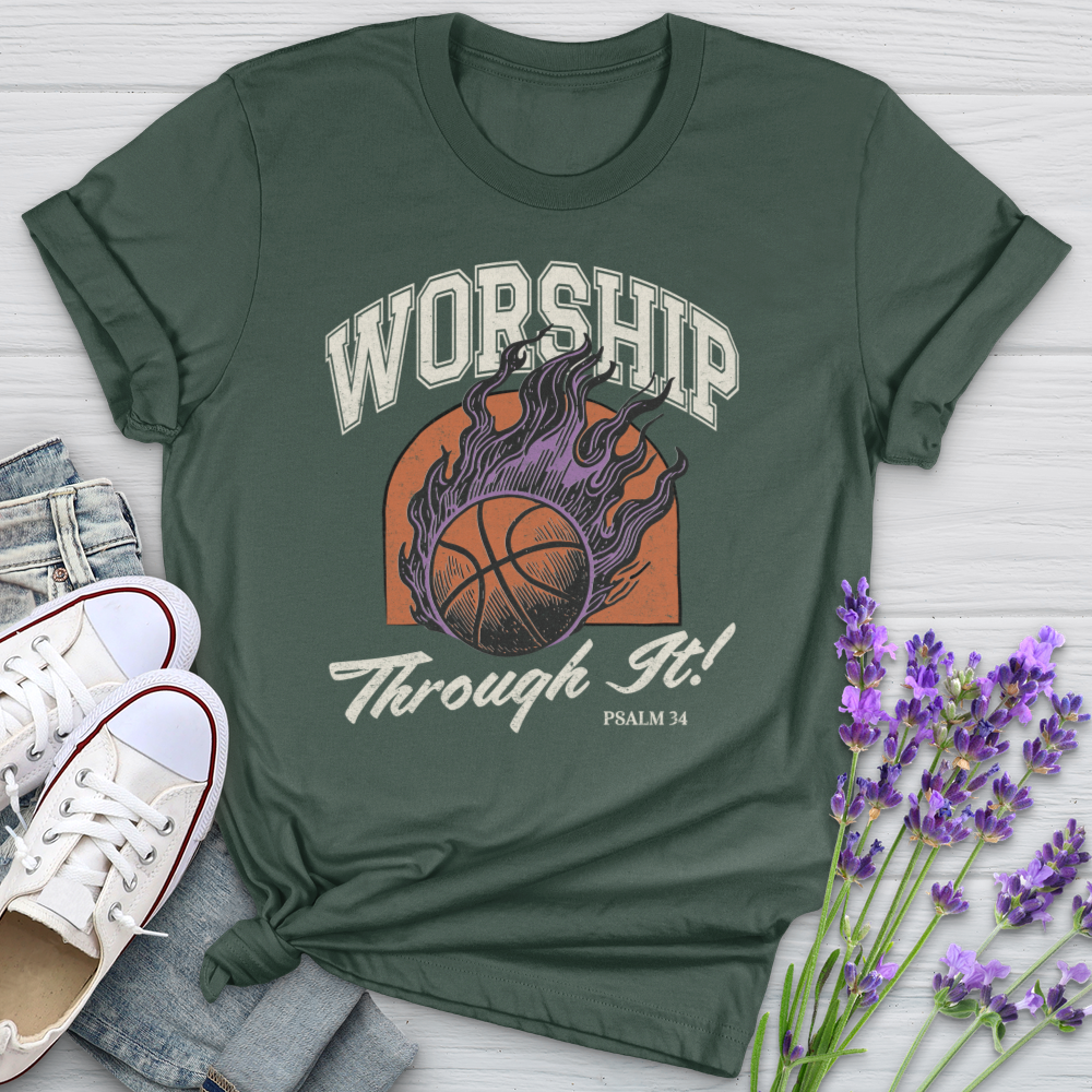 Worship Through It Basketball Softstyle Tee