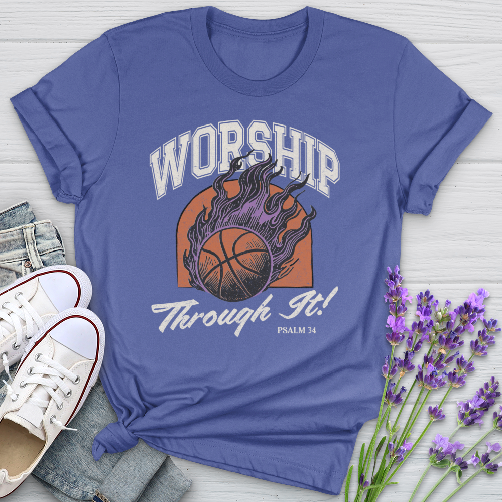 Worship Through It Basketball Softstyle Tee