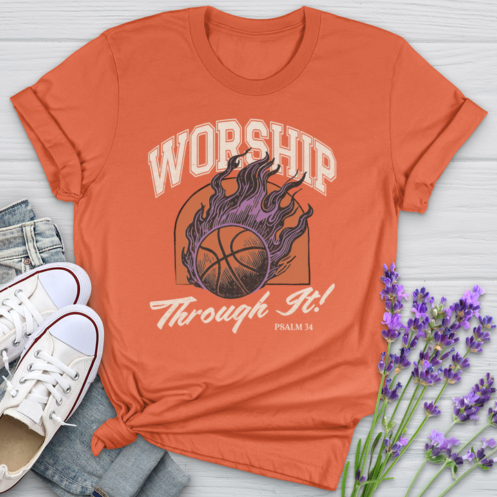 Worship Through It Basketball Softstyle Tee