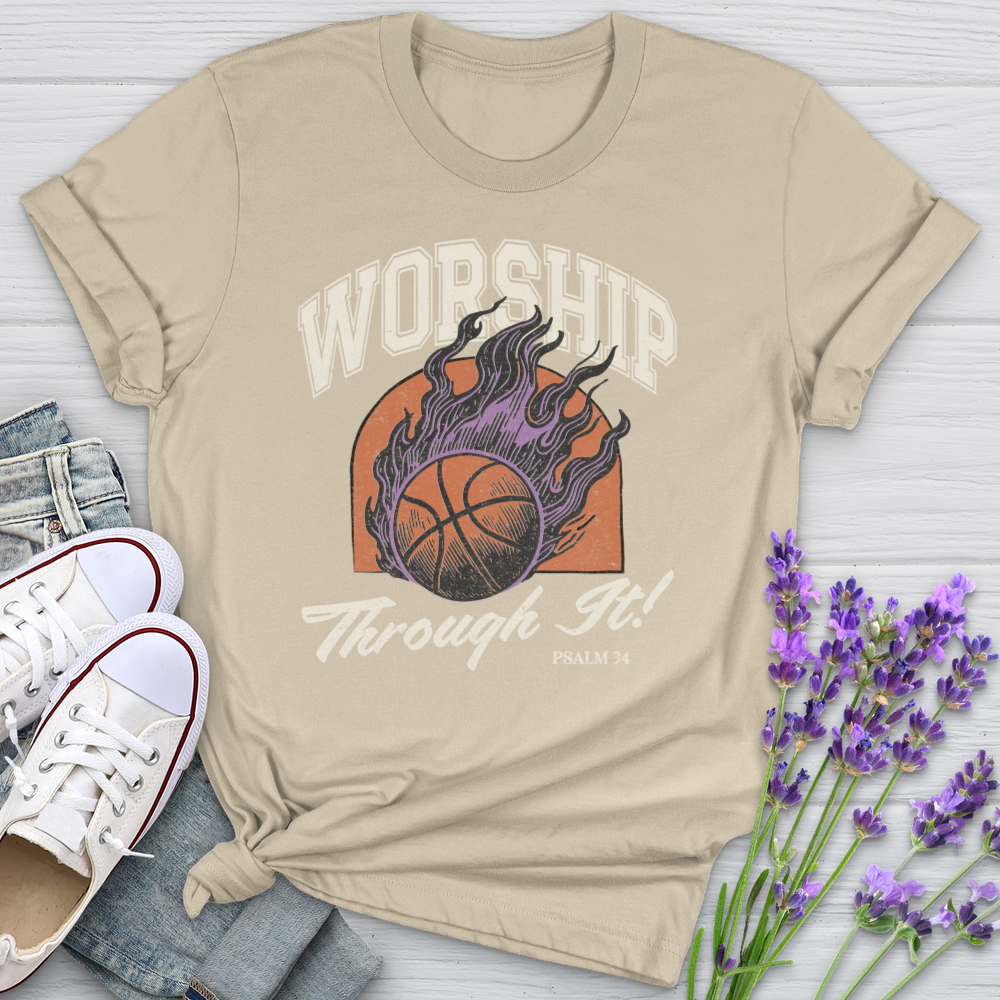 Worship Through It Basketball Softstyle Tee